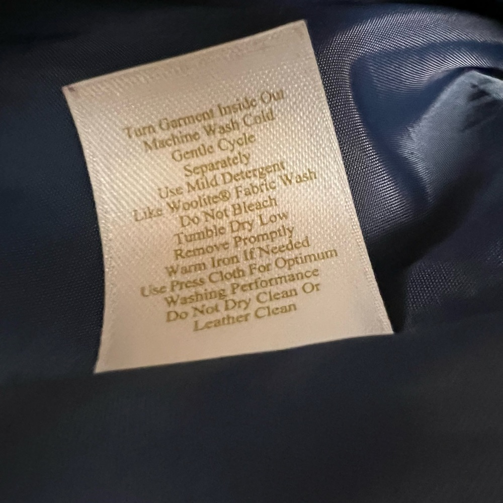 Caslon Vintage Blue Suede Blazer faded Leather Split Sleeves 4 Pocket Full Lined - Picture 14 of 15